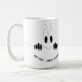Funny Eyes Coffee Mok Smile - Aangepaste tekst (Links)
