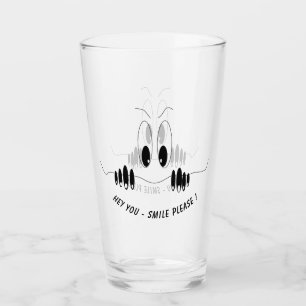 Funny Eyes Glass Smile - Aangepaste tekst Glas