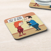 Funny Eyes on Wine Drankjes Onderzetter (Linkerzijde)