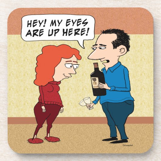 Funny Eyes on Wine Drankjes Onderzetter (Voorkant)