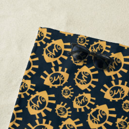Funny Eyes Pattern Beach Towel Strandlaken
