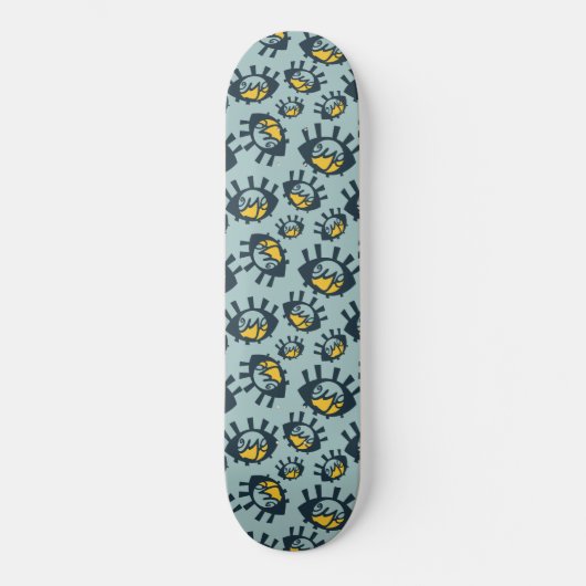 Funny Eyes Pattern Skateboard (Voorkant)