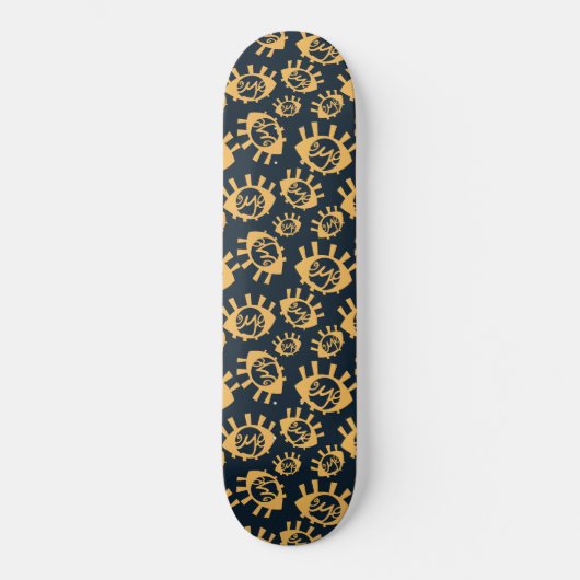 Funny Eyes Pattern Skateboard (Voorkant)