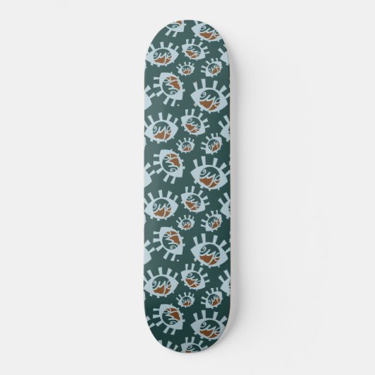 Funny Eyes Pattern Skateboard (Voorkant)