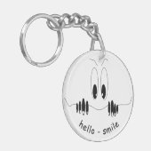 Funny Eyes Sleutelhanger Smile - Aangepaste tekst (Voorkant Links)