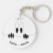 Funny Eyes Sleutelhanger Smile - Aangepaste tekst (Achterkant)