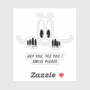 Funny Eyes Sticker Smile - Aangepaste tekst