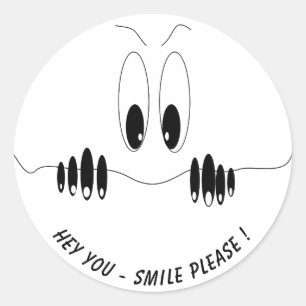 Funny Eyes Sticker Smile - Aangepaste tekst en kle