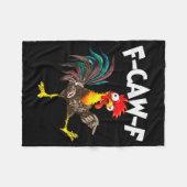 Funny F-awk-f Chicken F-caw-f Rooster Pun Retro Fleece Deken (Voorkant (Horizontaal))