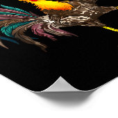 Funny F-awk-f Chicken F-caw-f Rooster Pun Retro  Poster (Hoek)