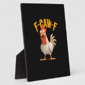Funny F-Awk-F Chicken F-Caw-F Rooster Pun Retro Vi Fotoplaat (Zijkant)