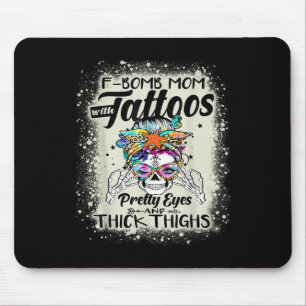 Funny F-bom mama met Tattoos  ogen en Thic Muismat