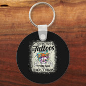 Funny F-bom mama met Tattoos  ogen en Thic Sleutelhanger (Voorkant)