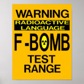 Funny F-Bomb-waarschuwingsbord Poster (Voorkant)