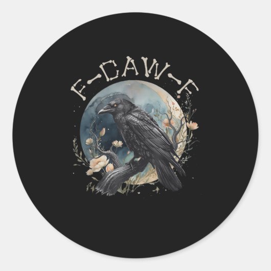 Funny F-caw-f Black Crow Fcawf Black Crow  Ronde Sticker (Voorkant)