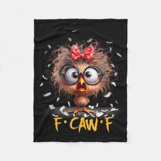 Funny F-caw-f Black Crow Fcawf Humor Quote Bird Sh Fleece Deken (Voorkant)