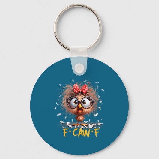 Funny F-caw-f Black Crow Fcawf Humor Quote Bird Sh Sleutelhanger (Voorkant)