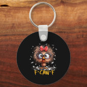 Funny F-caw-f Black Crow Fcawf Humor Quote Bird Sh Sleutelhanger (Voorkant)