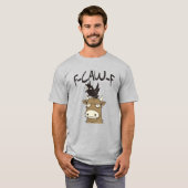 Funny F-Caw-F Black Crow On Cow Head T-shirt (Voorkant volledig)