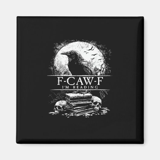 Funny F-Caw-F Books Skulls Gothic Magneet (Voorkant)