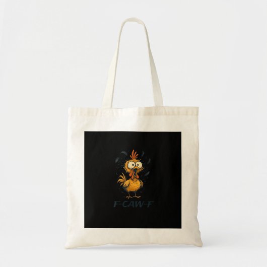 Funny F-Caw-F Chicken Bird F-Caw-F Graphic Minimal Tote Bag (Voorkant)