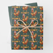 Funny F Caw F Chicken Christmas Screaming Rooster  Inpakpapier Vel (In situ)