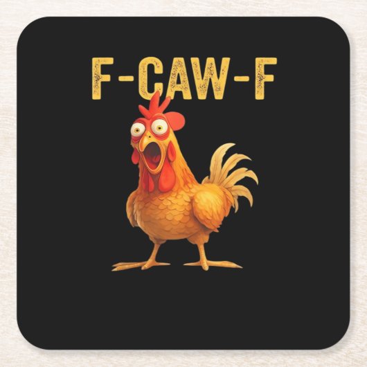 Funny F Caw F Chicken Creative Casual Design Kartonnen Onderzetters (Voorkant)