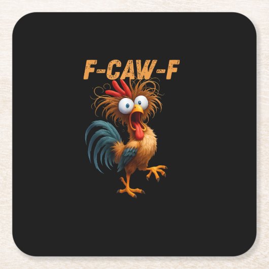 Funny F-Caw-F Chicken F-Caw-F Chicken Aesthetic Ca Kartonnen Onderzetters (Voorkant)