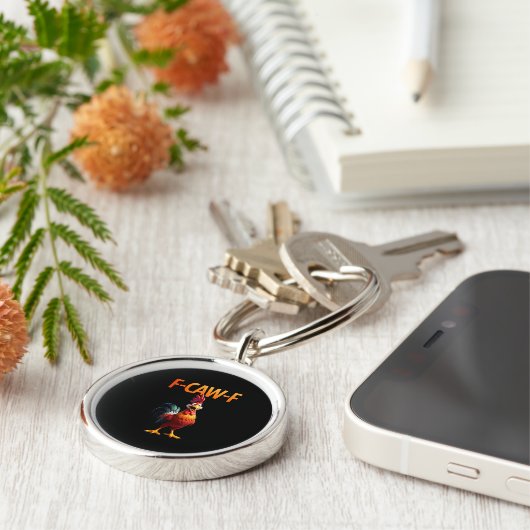 Funny F-Caw-F Chicken F-Caw-F Chicken Gothic Vinta Sleutelhanger (Zijkant)