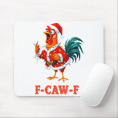 Funny F-caw-f Chicken Humor Santa Rooster Christma Muismat (Met muis)