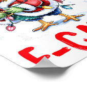 Funny F-caw-f Chicken Humor Santa Rooster Christma Poster (Hoek)