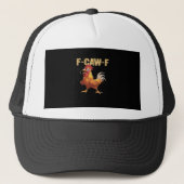Funny F-Caw-F Chicken Retro Style Trucker Pet (Voorkant)