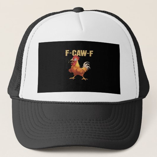 Funny F-Caw-F Chicken Retro Style Trucker Pet (Voorkant)