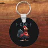Funny F-caw-f Chicken Rooster Meme Humor F Caw F Q Sleutelhanger (Voorkant)