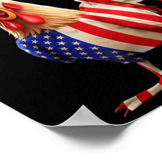 Funny F-caw-f Chicken Usa Flag Fcawf American Chic Poster (Hoek)