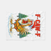 Funny F-caw-f Christmas Chicken Xmas Lights Santa  Fleece Deken (Voorkant (Horizontaal))