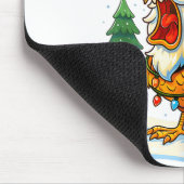 Funny F-caw-f Christmas Chicken Xmas Lights Santa Muismat (Hoek)