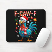 Funny F-caw-f Christmas Chicken Xmas Lights Santa Muismat (Met muis)