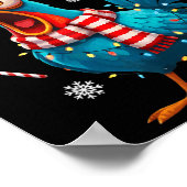 Funny F-caw-f Christmas Chicken Xmas Lights Santa  Poster (Hoek)