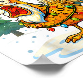 Funny F-caw-f Christmas Chicken Xmas Lights Santa  Poster (Hoek)