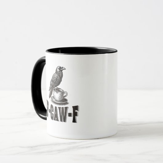 Funny F-Caw-F Crow Coffee Adult Humor  Mok (Voorkant links)
