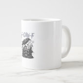 Funny F-Caw-F Crow Funny Halloween Retro Classic Grote Koffiekop (Voorkant rechts)
