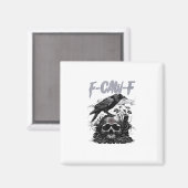 Funny F-Caw-F Crow Funny Halloween Retro Classic Magneet (Voorkant / Achterkant)