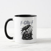 Funny F-Caw-F Crow Funny Halloween Retro Classic Mok (Links)