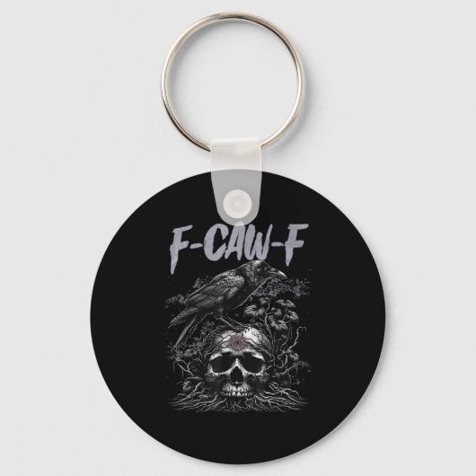 Funny F Caw F Crow Funny Halloween Shirt Mannen Vr Sleutelhanger (Voorkant)