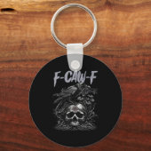 Funny F Caw F Crow Funny Halloween Shirt Mannen Vr Sleutelhanger (Voorkant)