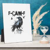 Funny F-Caw-F Crow Grunge Humor Graphic Fotoplaat (Zijkant)