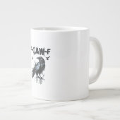 Funny F-Caw-F Crow Grunge Humor Graphic Grote Koffiekop (Voorkant rechts)