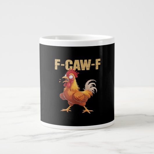 Funny F-Caw-F Crow Humor Gothic Grote Koffiekop (Voorkant)