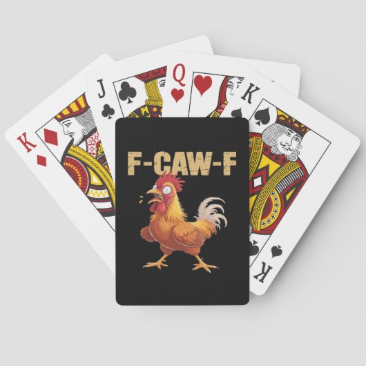 Funny F-Caw-F Crow Humor Gothic Pokerkaarten (Achterkant)